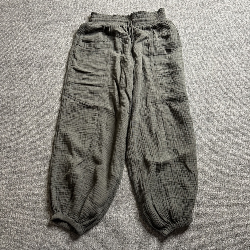 Aerie Gauze Pants Women's XS Gray Cotton Lounge Pockets Travel